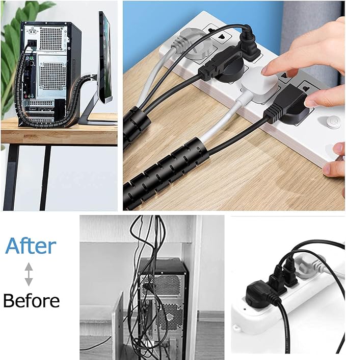 Large PC Cable Management Tube Sleeve Under Desk Wire Organizer - Image 3