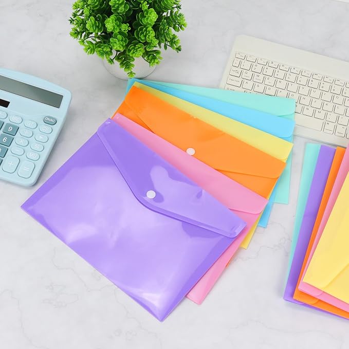 Plastic Envelopes 10 Pack Clear Document Folders，Plastic Envelopes - Image 5