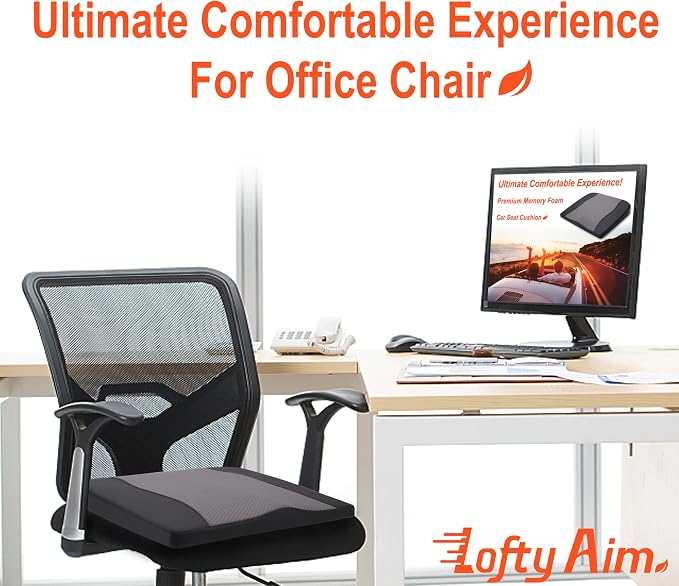 Lofty Aim Car Seat Cushion, Comfort Memory Foam Car Cushions - Image 4