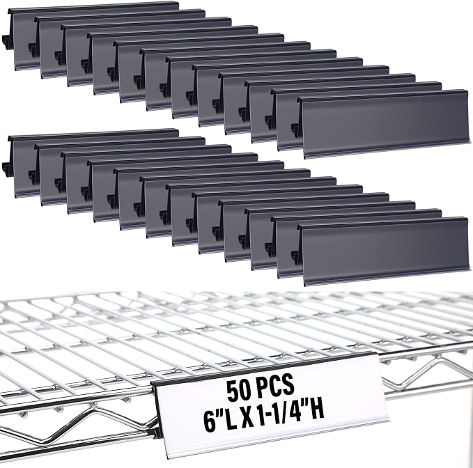 Kathfly 50 Pcs Wire Shelf Label Holders Compatible by Kathfly