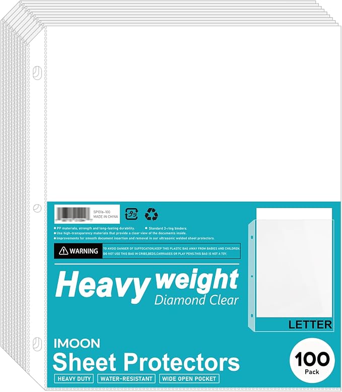 Heavyweight 3-Hole Letter Size Sheet Protectors by Unknown