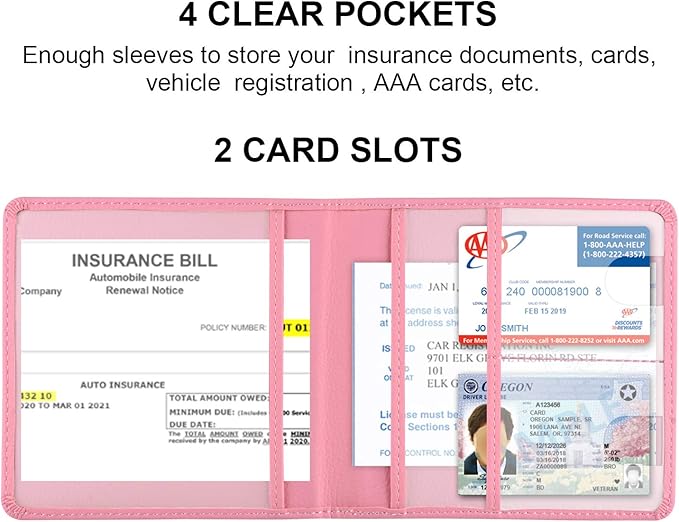Car Registration and Insurance Holder, Car Accessories Vehicle Glove Box Car - Image 2