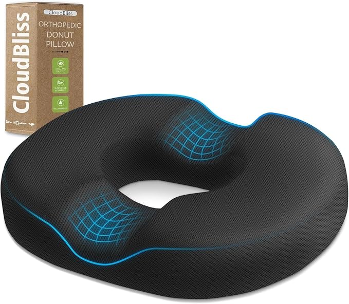 CloudBliss Donut Pillow Stadium Seat Cushion by CloudBliss