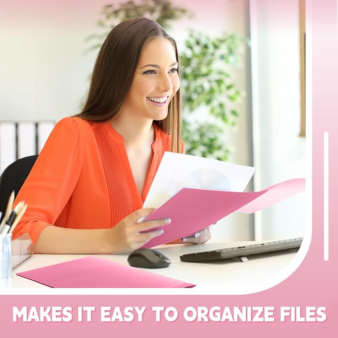Henoyso 36 Pack Pink Plastic Folders - Image 6