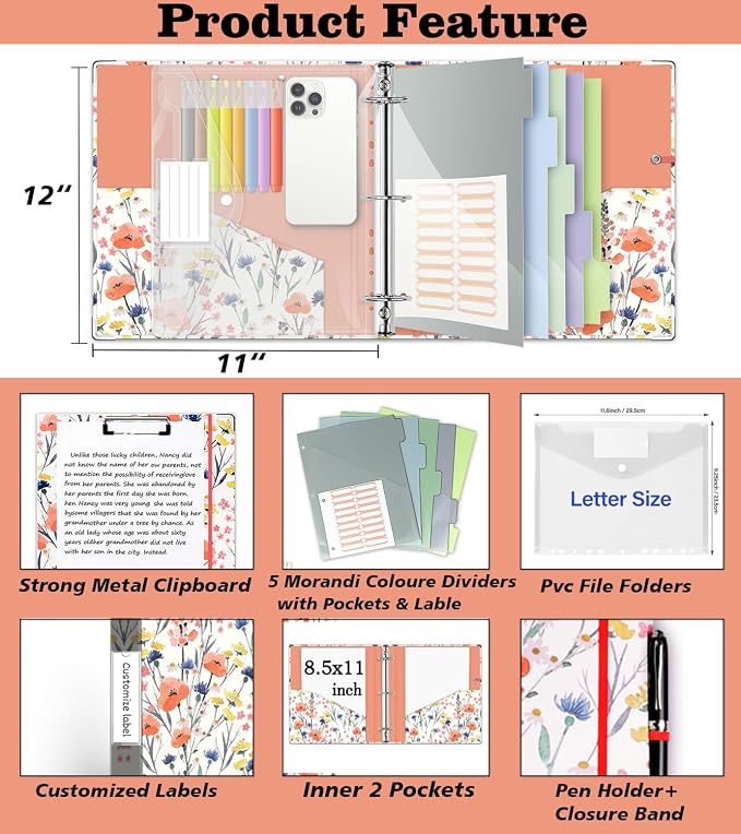 3 Ring Binder 2 Inch, Three Ring Binders Organizer - Image 2