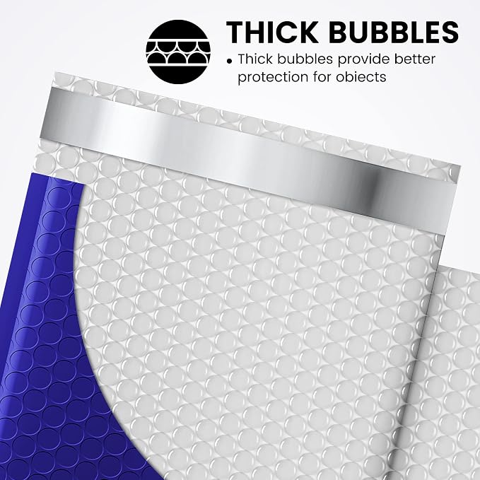 Fuxury 300 Pack Royal Blue Bubble Mailers 6x10" Bubble Shipping Envelopes | - Image 3