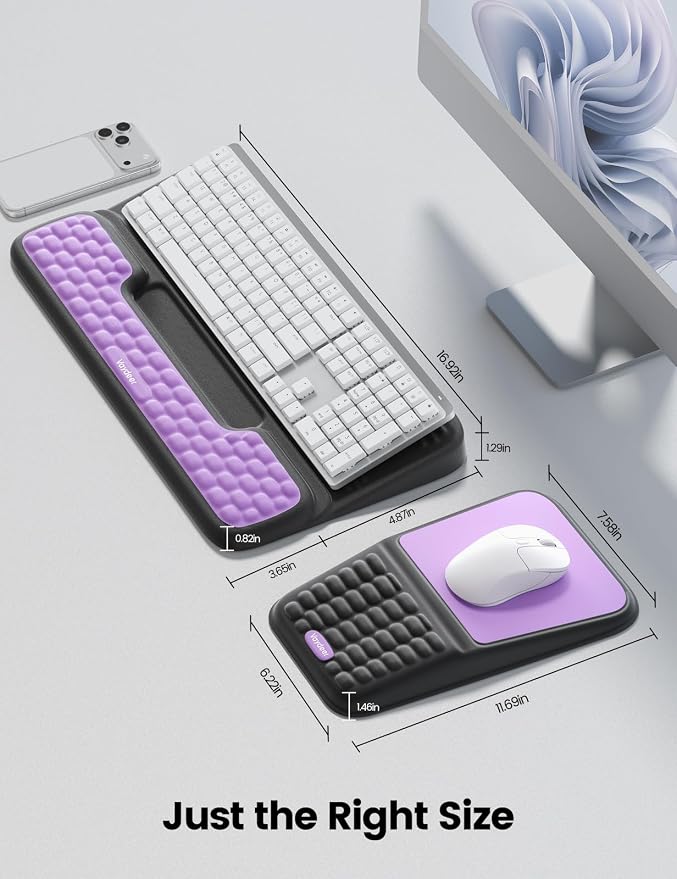 Vaydeer Keyboard Stand and Mouse Pad Set Wrist Rest, Computer Wrist Support Pad - Image 7