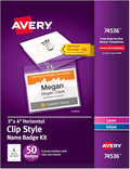 Avery Customizable Name Badges, Clip Style, 50 Total by Avery