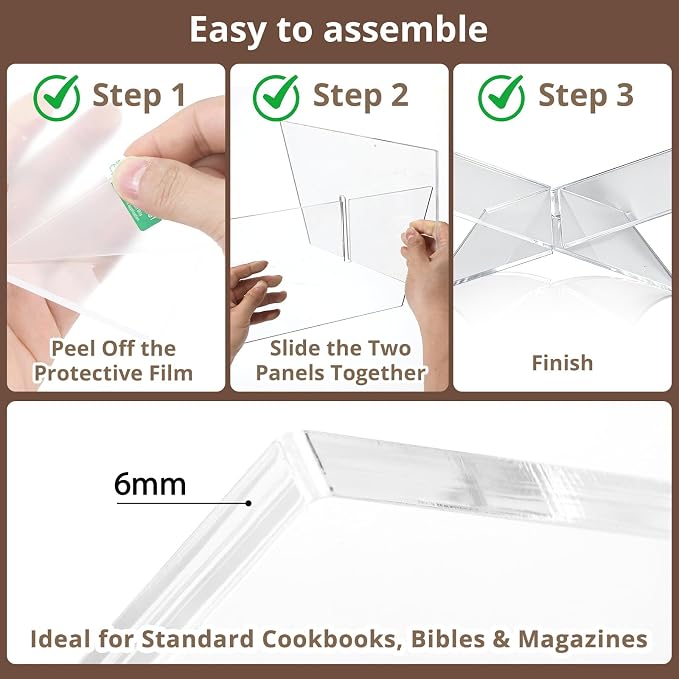 Acrylic Desktop Book Stand, Magazines & Art Books, 12×7×5 in Slim Transparent - Image 5