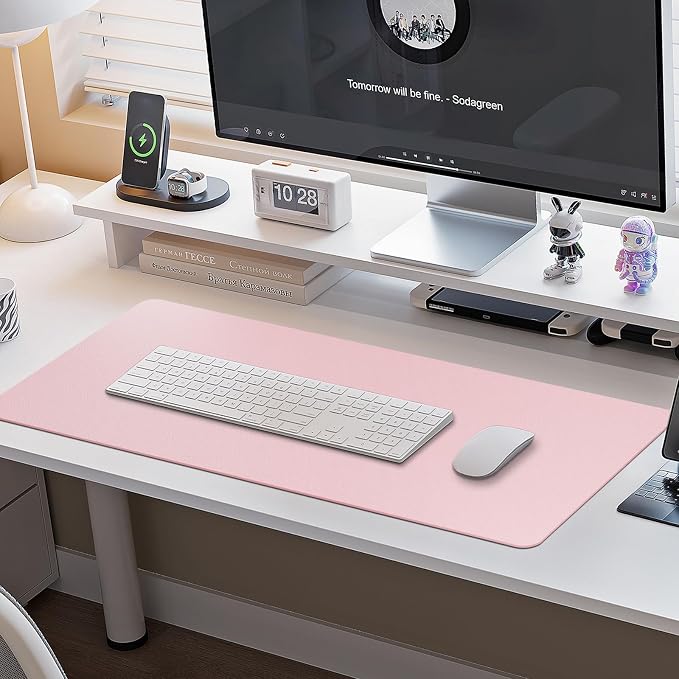 Boutilon Leather Desk Pad Protector, Non-Slip Mouse Pad, Laptop Desk Pad - Image 6