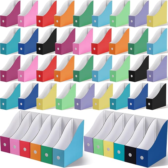 Colarr 48 Pcs Cardboard Magazine Holders 12 Colors Magazine Storage Box by Colarr