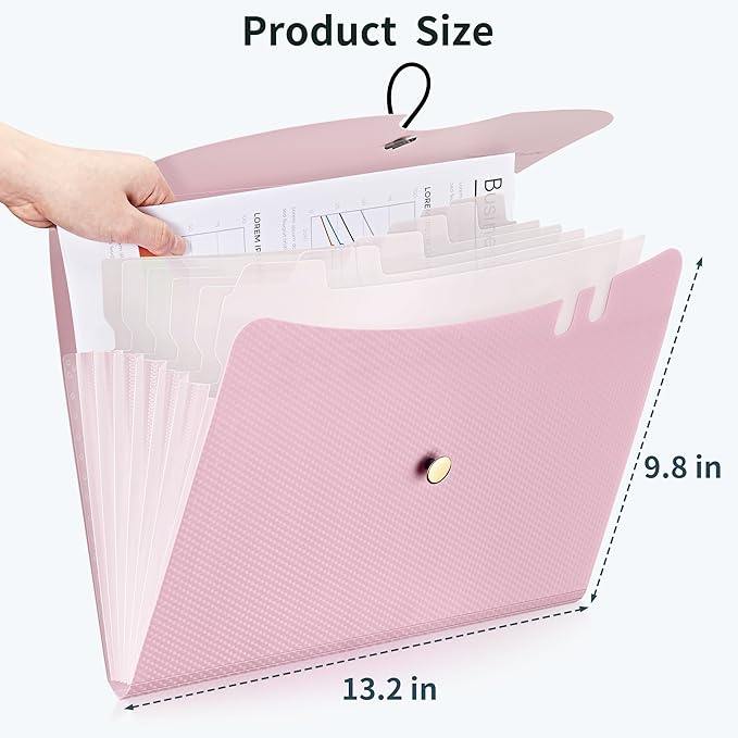 JARLINK 7 Pockets Expanding File Folder, A4 Size Accordion File Folders - Image 2