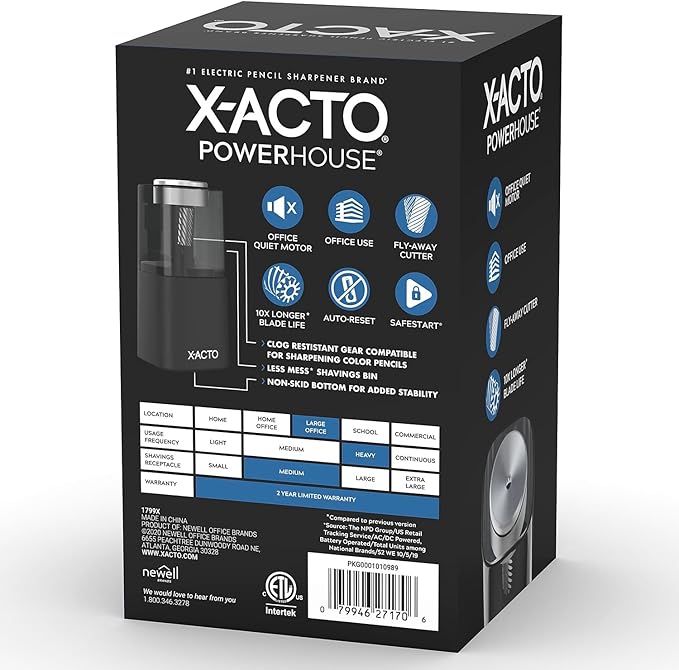 X-ACTO® Powerhouse® Electric Pencil Sharpener Black - Image 2