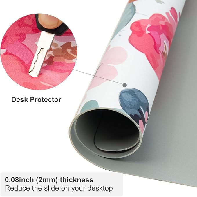 QIYI Large Mouse Pad, Women Girls PU Leather Waterproof Gaming Mousepad - Image 3