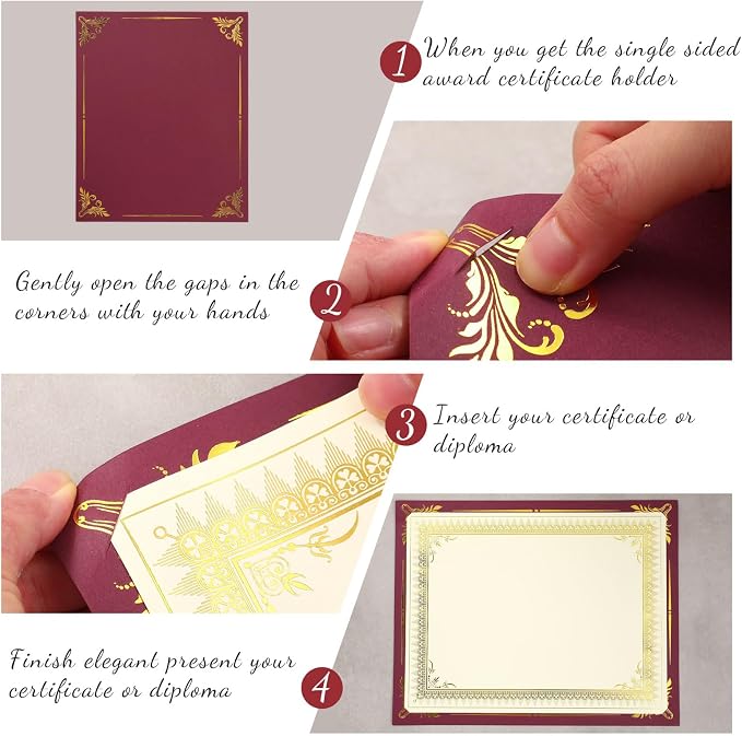 Fainne 50 Pcs Single Sided Certificate Holder Diploma Covers - Image 3