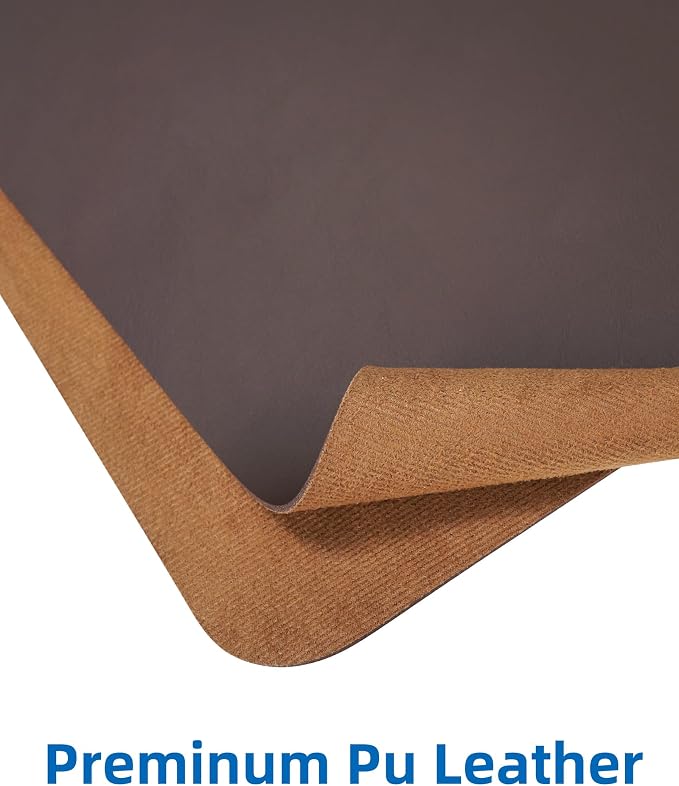 Leather Desk Pad Blotter, Mouse Pad, Office Desk Mat, Non-Slip PU Leather Desk - Image 2
