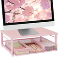 Small Pink Laptop Stand for Desk, Monitor Stand, Office Desk Accessories by Illuminatinglifewiththewarmthandloveoflight