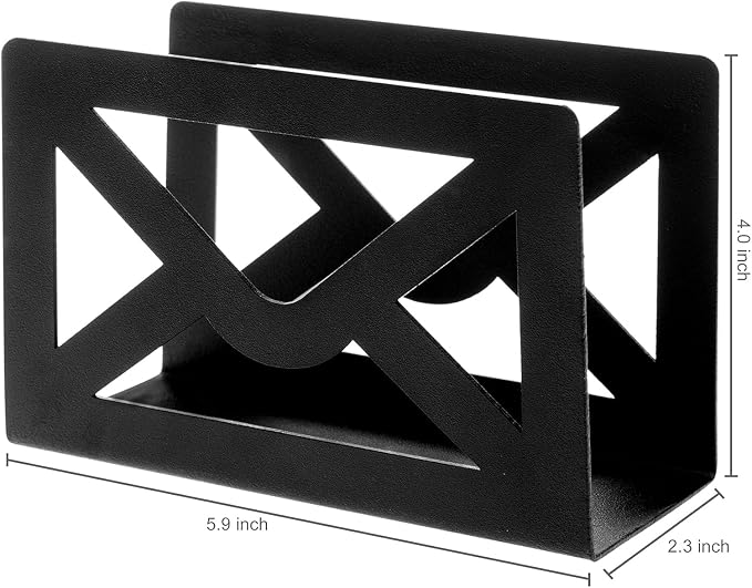 MyGift Black Metal Desktop Mail Holder - Image 3