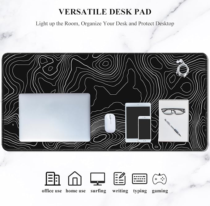 Auhoahsil Large Mouse Pad, XXL Desk Pad, Extened 35" x 15", Non-Slip Rubber Base - Image 7