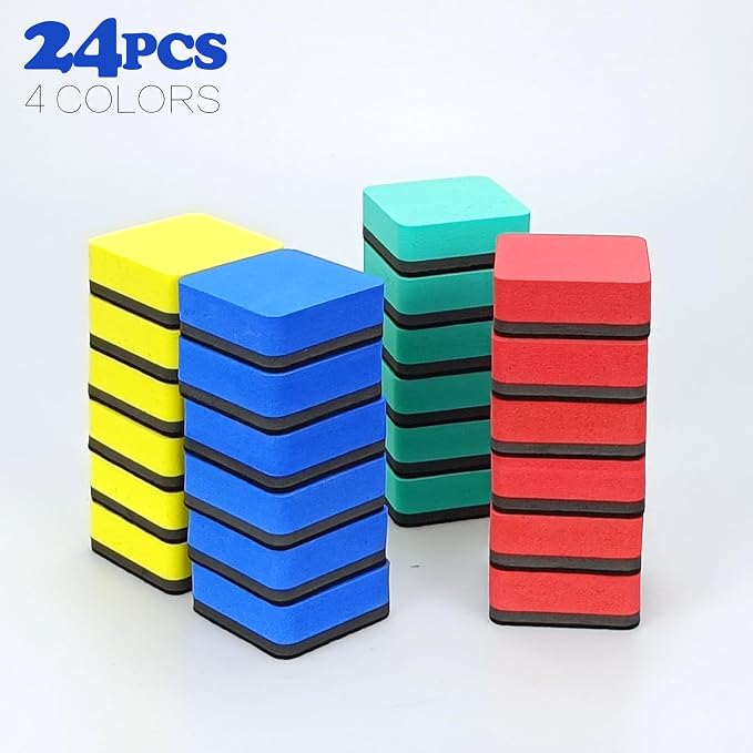 Dry Erase Eraser, 24 Pack Magnetic Whiteboard Erasers, Small Dry Erase Board - Image 3