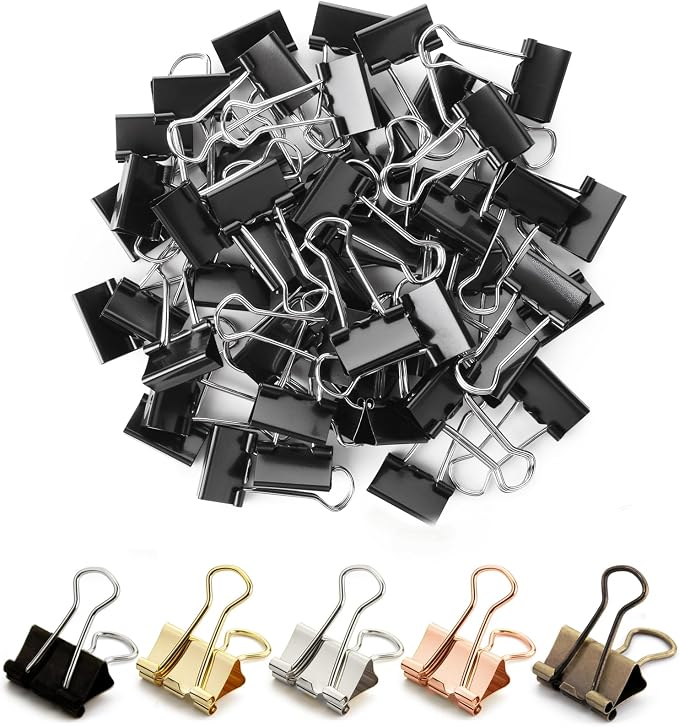 Mr. Pen- Small Binder Clips, Small Size | Black Metal Binder Paper Clips by MrPen