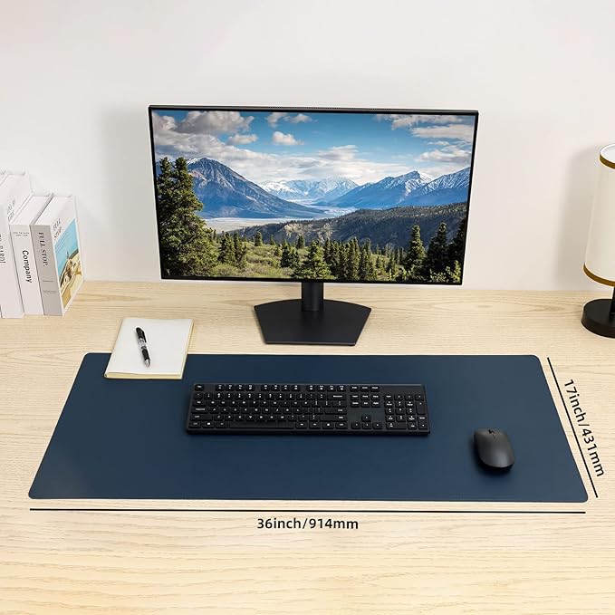 Wolaile PU Leather Desk Pad Blotter, 36x17in Non-Slip Large Mouse Pad/Writing - Image 5