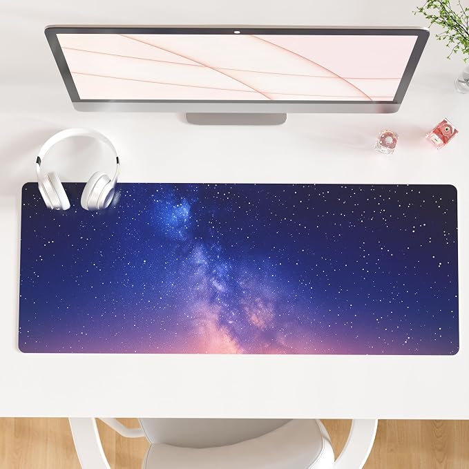 QIYI Desk Pad, Galaxy PU Leather Desk Blotter Protector, Waterproof Computer by QIYI