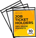 10 Pack Job Ticket Holders, Plastic Sleeves by Redwix