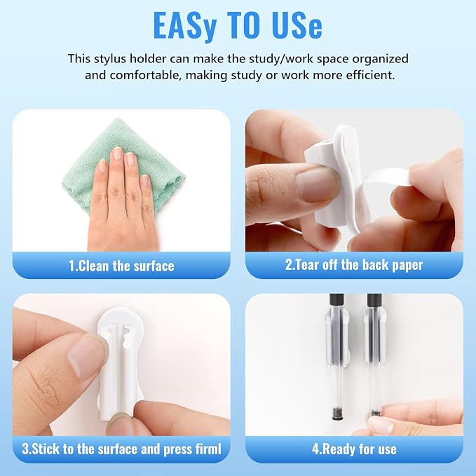 VZZNN Adhesive Pencil Holders for Desk, Marker Holder, Adhesive Pen Holder for - Image 4