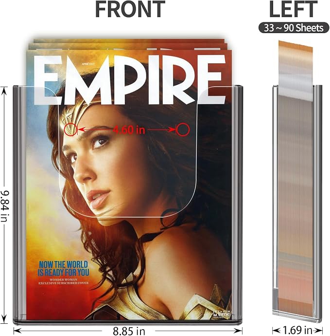 zavekia Acrylic Brochure Holder, 4 Packs 8 x 11.5 Inches Brochure Holder Wall - Image 2