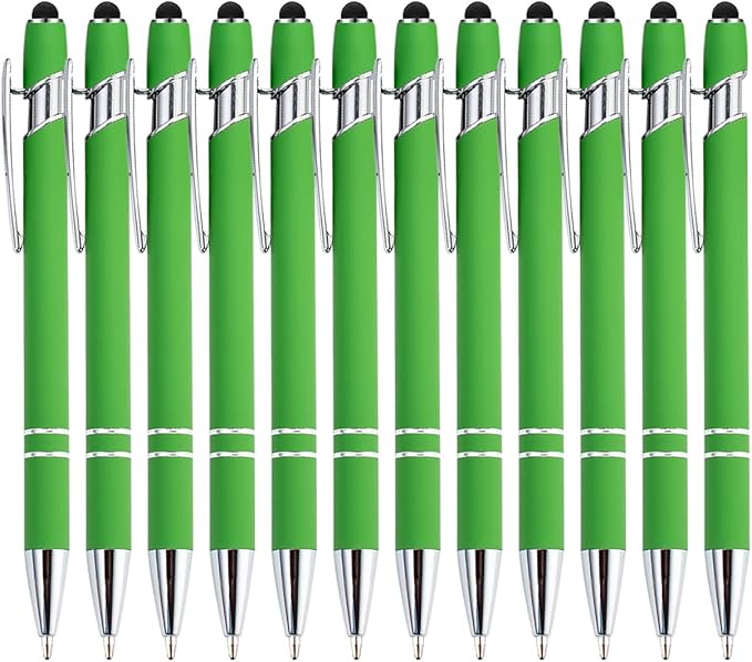 PASISIBICK 12 Pieces Green Ballpoint Pen by PASISIBICK