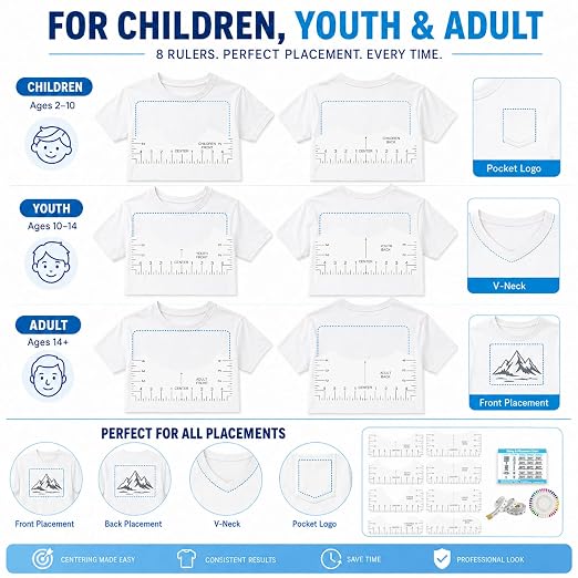 10 PCS Tshirt-Ruler Guide, T-Shirt Measurement Tools - Image 2