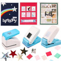 BAOFALI3Pcs Stamp Paper Punch Set |Stamp Punch1x0.8inch | Square Punch1X1 by BAOFALI
