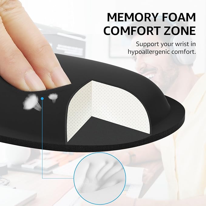 KTRIO Ergonomic Keyboard Wrist Rest, Memory Foam Wrist Support, Non-Slip Base - Image 5