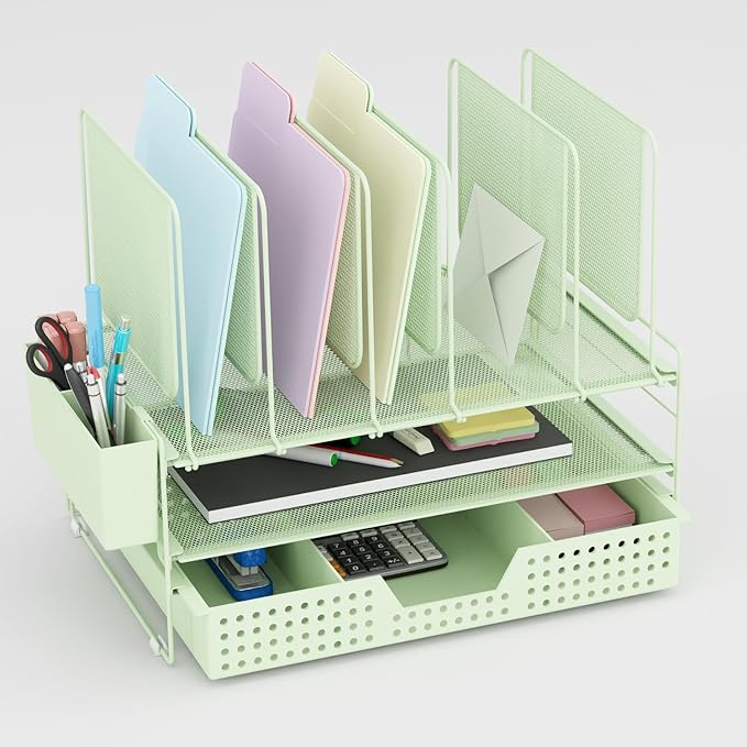 LEKETREE Green Desk Organizer, Office Organization by Stylishworkspaceeffortlessorganization