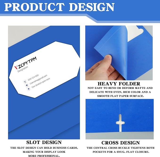 VZCPYTPM 50 Pack Royal Blue Folders - Image 5