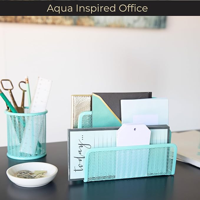 BLU MONACO Aqua Metal Mesh Letter Sorter - Image 3