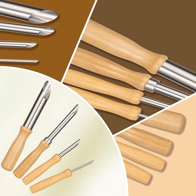 Amrules Clay Tools Kit, Wooden Handle and Stainless Steel Sculpting Tools Kit - Image 4