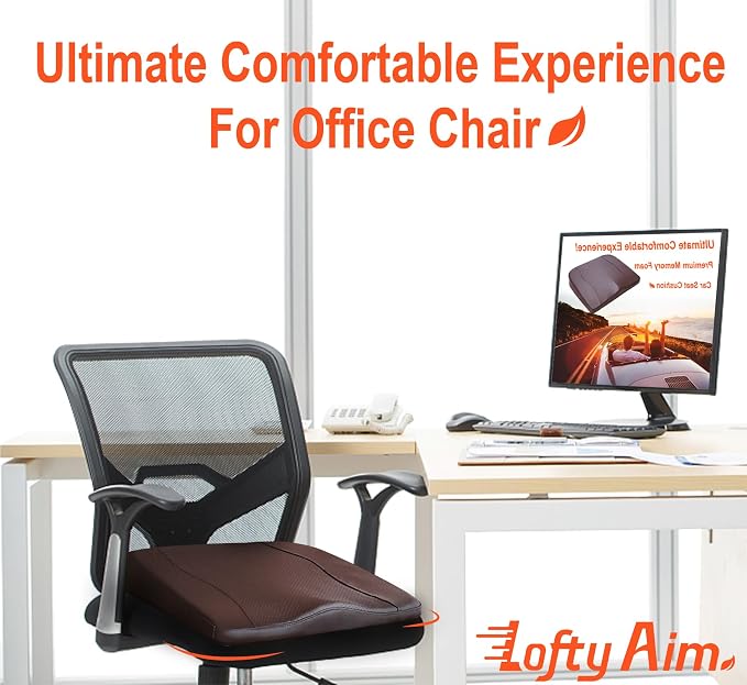 Lofty Aim Car Seat Cushion, Comfort Memory Foam Car Cushions - Image 3