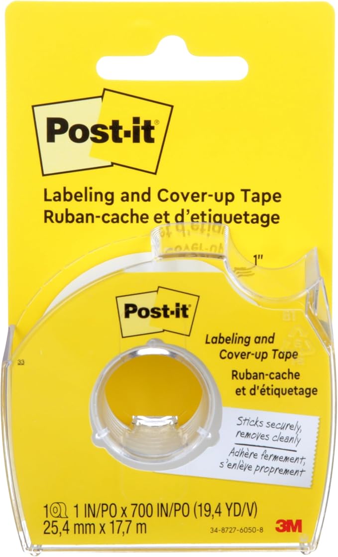 Post-it Labeling & Cover-Up Tape, 1 Roll, 1 in x 700 in by Unknown