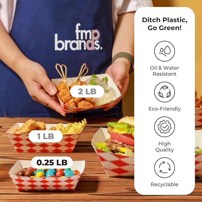 Fit Meal Prep [250 Pack 0.25 lb Paper Food Boats Heavy Duty Disposable Food - Image 6