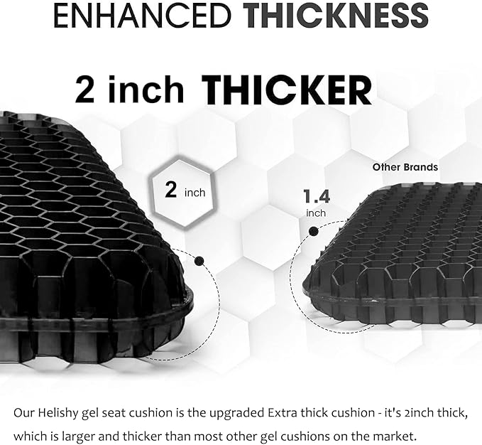 Gel Seat Cushion for Long Sitting, Extra Thick Gel Cushion for Wheelchair Soft - Image 4