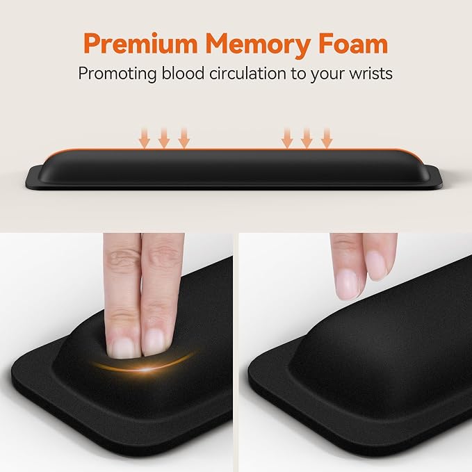 TECKNET Wrist Rest for Computer Keyboard, Thicken Memory Foam Wrist Support Pad - Image 3