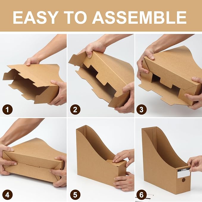 12 Pcs Cardboard Magazine File Holder Boxes - Image 7