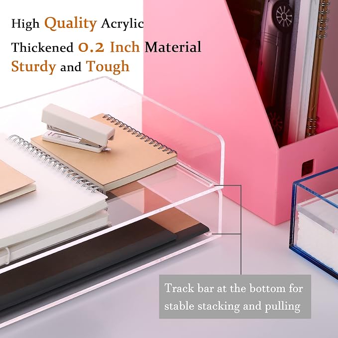 Paper Tray Organizer Clear Acrylic Desk Organizers and AccessoriesOffice - Image 5