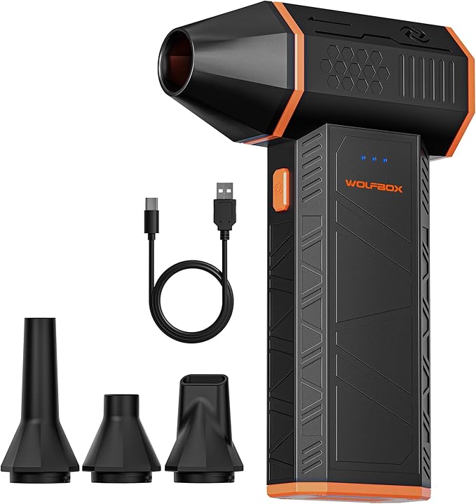 WOLFBOX MegaFlow 50 Compressed Air Duster-110000RPM Super Power Electric Air by WOLFBOX