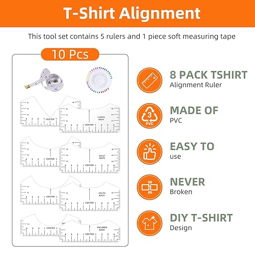 10 PCS T-Shirt Ruler Guide - Image 3