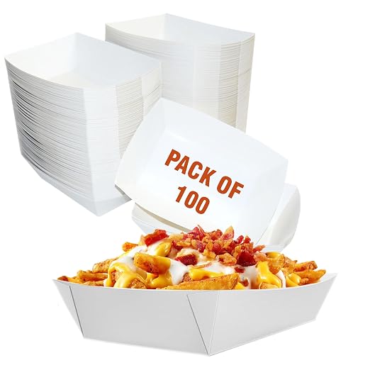 2lb White Paper Food Trays by Unknown