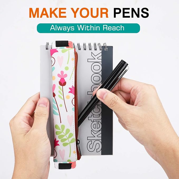 MoKo Pencil Case, PU Leather Pen Pencil Pouch Holder Stationery Zipper Bag - Image 2