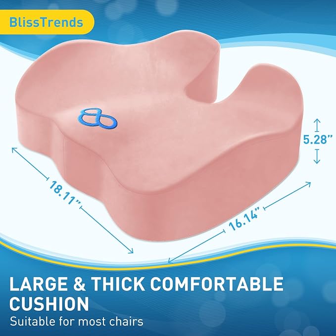 BlissTrends Seat Cushion, 5.2in Thick Memory Foam Cushions - Image 3